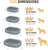 Orthopedic Waterproof XXL Dog Bed: Washable Bolstered Dog Bed - Non-Slip, Silver