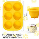 BABORUI 6 Cavities Dog Treat Molds for Woof Pupsicle & Power Chewer Pupsicle XLarge 75lbs Up, Reusable Frozen Dog Treat Molds Silicone for Making Ice Popsicle Snacks (XL)