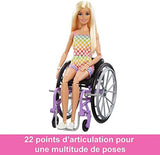 Barbie Fashionistas Doll #194 with Wheelchair & Ramp, Straight Blonde Hair & Rainbow Romper with Accessories