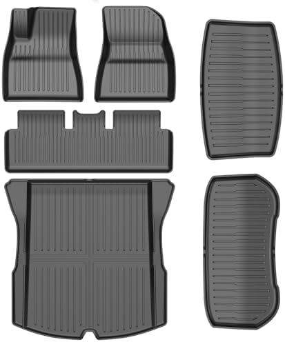 2025 New Version Tesla Model 3 Highland Extra-Thick Floor Mats Custom Fit All Weather TPE Cargo Liner Cargo Trunk Accessories,Compatible 2021-2025 (Tesla Model 3 Floor mats Set of 6)