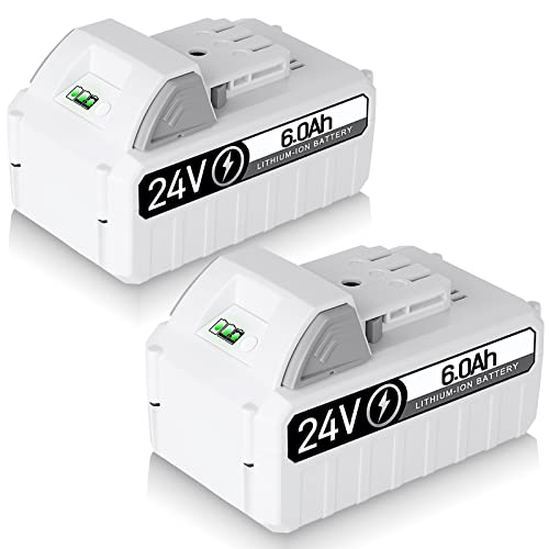 2PACK DSANKE 6.0Ah 24V Lithium Ion Replacement Battery for Snow Joe and Sun Joe iON+ System 24V Battery 24BAT-LTX 24VBAT-LTW 24VBAT-LTE 24VBAT-LT 24VBAT 24VBAT-XR