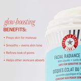 First Aid Beauty - Facial Radiance Pads with Glycolic & Lactic Acids – Daily Exfoliating Pads with AHA that Help Tone & Brighten Skin – Makeup Prep Pads - Compostable for Daily Use – 60 Pads