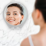 HONEYBULL Shower Mirror Fogless for Shaving - with Suction, Razor Holder for Shower & Swivel, Small Mirror, Shower Accessories, Bathroom Mirror, Bathroom Accessories, Holds Razors (White)