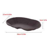 Flushbay Extra Large Reptile Bathing Pool Reptile Feeding Dish Water Bowl with Ramp Aquarium Ornament for Gecko, Snake, Turtle, Bearded Dragon, Lizard Bath(Black)