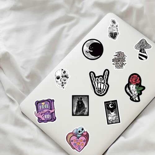 400 PCS Goth Stickers,Goth Accessories,Cool Gothic Bulk Stickers for Adults,Skull Stickers for Water Bottles,Laptops,Scrapbooks