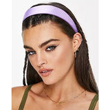 VELSCRUN Headbands for Women Girls 1.6 Inch Purple Satin Wide Headband Head Bands for Womens Hair Solid Simple Fashion Hair Bands Cosplay Halloween Hair Accessories Gifts for Mothers Sisters