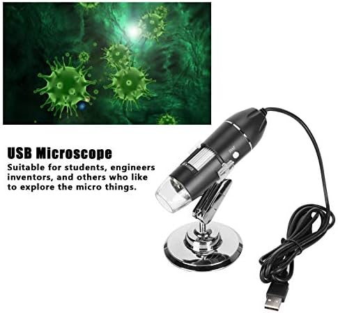 Microscope, USB Microscope Industrial Accessories, Portable Magnification, Builtin 8 LED Lights, for Phone Repair Jewelry Appraisal