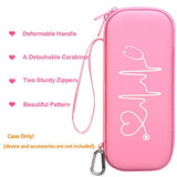 BOVKE Stethoscope Case fits 3M Littmann Classic III Monitoring Stethoscope, Lightweight II S.E, MDF Acoustica, Cardiology IV Diagnostic Stethoscope Holder with Pocket for Nurse Accessories, Pearl Pink