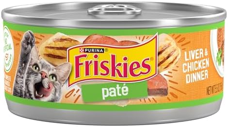 Purina Friskies Wet Cat Food Pate, Liver and Chicken Dinner - (Pack of 24) 5.5 oz. Cans