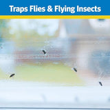 Raid Window Fly Trap 6 Pack, Fruit Fly Traps for Indoors, Disposable Bug Catcher, Paper Sticky Strips, Insect Glue Trap for Home, Kitchen, & Garage
