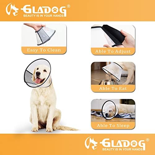 Soft Dog Cone Collar, 2 PCS (for Exact Size) Flexible Plastic Cone for Dogs After Surgery, Dog Recovery Collar, Adjustable E-Collar for Large/Medium/Small Dogs Cat, Comfy Elizabethan Collar (S)