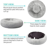 SAVFOX Plush Calming Dog Beds, Donut Dog Bed for Small Dogs, Medium, Large & X-Large, Comfy Cuddler Dog Bed and Cat Bed in Faux Fur, Washable Dog Bed, Multiple Sizes S-XXL
