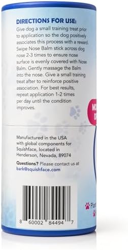 Squishface Nose Balm - Soothe & Protect Dry, Cracked Dog Snouts - Plant-Based, Lick-Safe Formulation to Aid in Relief of Hyperkeratosis - Great for All Breeds! (1.75 oz)