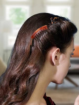 Hair Side Combs - Small French Side Hair Comb Clips for Women Decorative French Twist Hair Styling Accessories -4 Pcs (Tortoise, Brown)