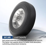AR-PRO (2-Pack) 10''x2.5'' Flat Free Solid Rubber Replacement Tires - Flat-Free Tires for Hand Trucks and Wheelbarrows with 10” Tires with 5/8" Axles