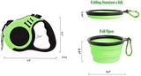 PETIMP Retractable Dog Leash Lightweight 16FT Leash, with Folding Bowl,Dispenser,Waste Bags, for Small Medium Dogs(Green)