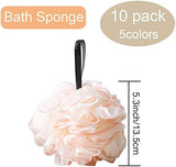 10 Pack Loofah Bath Sponge Luffa,50g Exfoliating Shower Pouf Balls for Women,Men,Scrubber Cleaning Loofah Bathing Accessories