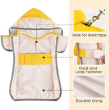 Lukovee Dog Raincoat, Adjustable Dog Rain Jacket with Clear Hooded Double Layer for Large Medium Small Dogs Puppies, Waterproof Dog Rain Coat Poncho with Reflective Storage Pocket & Rim (Yellow, M)