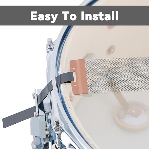 EASTROCK Snare Drum Wires Snare Wire Drum Wire-20 Strand 14 Inch, Snare Drum Accessories with Snare Wire Straps (red copper 20 Strand)