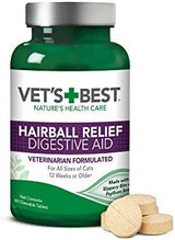 Sentry Hairball Relief for Cats,Malt Flavor,4.4 Ounces and Vet’S Best Cat Hairball Relief Digestive Aid | 60 Chewable Tablets
