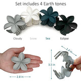 Flower Hair Clips for Women 2.8 Inch for Thick Thin Curly Hair Accessories, Cute Girl Gifts, Strong Hold, Decorative Matte Colors