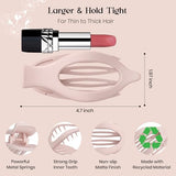 6 PCS Large Flat Hair Clips for Women Girls, French Concord Lay Down Hair Claw Clips for Thick Thin Hair, Comfortable Curved Flat Clips, Matte Non-slip Strong Hold Hair Accessories, Neutral