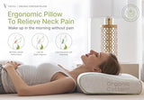 Vaverto Adjustable Contour Memory Foam Pillow - King Size - Orthopedic Neck Support, Pain Relief, Washable, Organic Cotton Cover Ergonomic Cervical - Ideal for Side, Back & Stomach Sleepers…