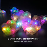 Light Up Scrunchies, Double-layer LED Scrunchy Colorful Hair Ties Glow in the Dark Party Supplies Glow Sticks Party Favor Festival Rave Accessories for Girls & Women Neon Party (9PCS-Multi-color)