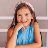 FROG SAC Sequin Knot Headband for Girls, Rainbow Knotted Hair Bands Accessories for Kids, Sparkly Iridescent Little Girl Headbands, Cute Fashion Hairbands for Tweens Stocking Stuffers for Children