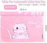 40 Count Cat Litter Box Liners for Automatic Cat Litter Box and Litter-Robot 4/3, Heavy-Duty, Extra Thick, Pink