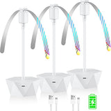 chemotex Fly Fans for Tables Rechargeable Fly Fans for Food Keep Flies Away Flexible Fly Repellent Fans for Outdoor Table Top Fly Fan with Holographic Blades for Outside, Picnic (White, 3Packs)