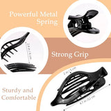 Flat Hair Clips for Women Lay Flat Hair Claw Clips for Thin Thick Hair 3Pcs French Concord Hair Clips Large Hair Clips Neutral Jaw Clips Hair Clamps Hair Accessories White Brown Black