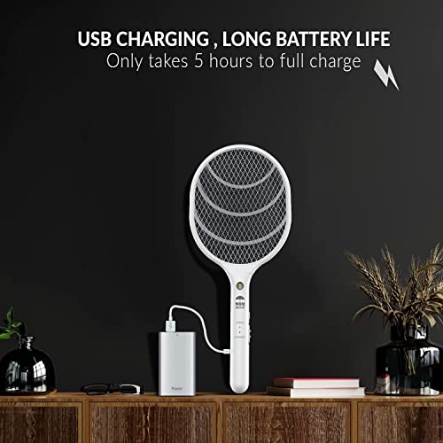 Himalayan Glow Bug Zapper, Electric Fly Swatter Rechargeable Racket, Mosquito Repellent 3,000 Volt, USB Charging Cable Best Use for Indoor & Outdoor - 2 PCS