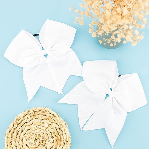 Pink Cheer Bows, White Cheer Bow, Red Cheer Bow, Black Cheer Bow, Blue Cheer bow, Cheerleading Bows, Cheer Bows for Cheerleaders, 10 Pcs 8 Inch Bow Hair Accessories, Cheerleader Bow