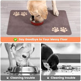 Pet Feeding Mat-Absorbent Pet Placemat for Food and Water Bowl, Dog Food Mat with Waterproof Rubber Backing, No Stains Quick Dry Water Dispenser Mat for Dog and Cat, Light Gray-16"x24"