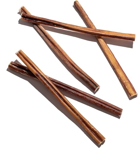 Wild Wolf 12-inch Angus Bully Sticks (8oz./~5 Sticks) Healthy, All-Natural, Long-Lasting Dog Chew Bones - Low Odor - Mixed Thickness - Lab-Tested, Hand-Inspected and Packed with Love in The USA