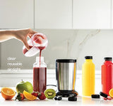 16oz 20pcs Juice Bottles With Caps - MADE IN USA Juice Containers With Lids For Fridge - Juicer Bottles With Tamper Evident Caps, Shatterproof, BPA-Free, Leak proof, Disposable & Recyclable