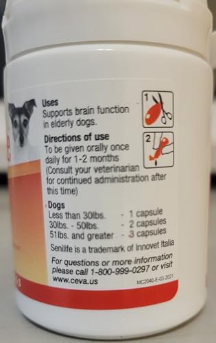 SEGMINISMART CEVA Animal Health D59010B Senilife Nutritional Supplement for Elderly Dogs- 30 capsules/ box
