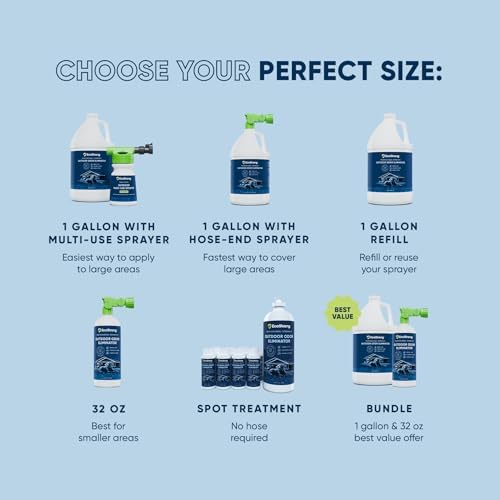 Outdoor Odor Eliminator | Outside Dog Urine Enzyme Cleaner – Powerful Pet, Cat, Animal Scent Deodorizer | Professional Strength for Yard, Turf, Kennels, Patios, Decks (32oz)