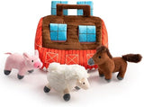 Hollypet Hide and Seek Squeaky Dog Toy, Designed Interactive Puzzle Plush Stuffed Puppy Toys, Farm