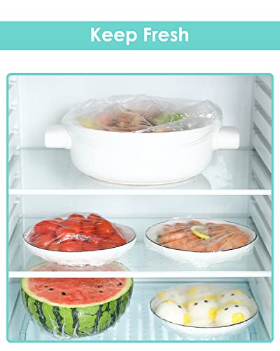 Auban 100PCS Disposable Shower Caps, Plastic Clear Hair Cap Large Thick Waterproof Bath Caps for Women, Hotel Travel Essentials Accessories Deep Conditioning Hair Care Cleaning Supplies(20.5")