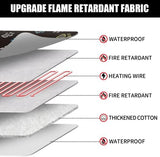 Furrybaby Pet Heating Pad, Waterproof Dog Heating Pad Mat for Cat with 5 Level Timer and Temperature, Pet Heated Warming Pad with Durable Anti-Bite Tube Indoor for Puppy Dog Cat (Black Paw, 24" X 16")