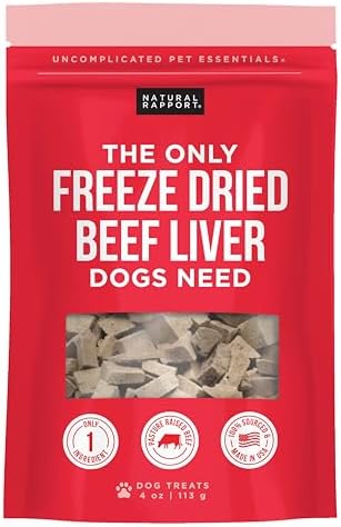 Natural Rapport Beef Liver Dog Treats - The Only Freeze Dried Beef Liver Dogs Need - Grain-Free Beef Bites, Dog Treats for Small and Large Dogs (4 oz.)