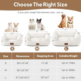 Rectangle Orthopedic Dog Bed for Large Dogs,Dog Sofa Beds Supportive Foam Pet Couch Bed with Removable Washable Mat and Nonskid Bottom (Large, Cream)