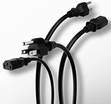 Elecan 3-Prong Replacement Power Cord 25 Ft, Heatproof Flexible Durable AC Device Power Cable for Appliance, Computer, TV, Monitor, Printer, ETL Listed 18AWG 125V 10A, with Ties