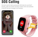 4G Kids Smart Watch - Boys Girls GPS Tracker Kids Smartwatches Phone Watch Video Call SOS Alarm Voice Chat and Touch Screen Game Real Time Tracking Smartwatch for Age 3-12 (Pink)