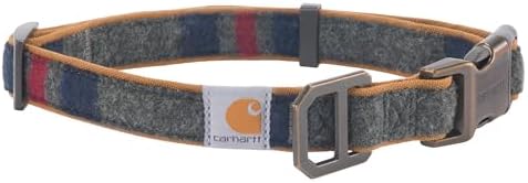 Carhartt Pet Fully Adjustable Webbing Collars for Dogs, Reflective Stitching for Visibility, Blanket Stripe, Medium