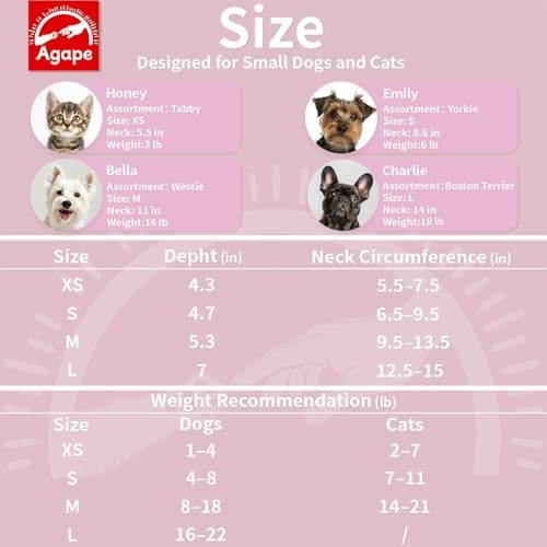 Agape Soft Cone for Cats & Small Dogs, Comfy Pet Cone to Stop Licking, Adjustable Cat E Collar Alternative After Surgery, Protective Elizabethan Collar for Pup & Kitty, Water Repellent Recovery Cone