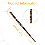 8 Pieces Acetate Hair Sticks Leopard Print Hair Pins, Tortoise Shell Hairpin Vintage Hair Chopsticks Retro Hairpins Disk, Hair Accessories for Women Girls