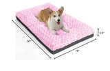 POCBLUE Dog Bed Medium Sized Dog, Washable Plush Pet Bed for Crate, Anti-Slip Pet Mat for Cages, Comfy Crate Pad for Outdoor/Indoor/Car Use, Soft Kennel Pad for Dogs Up to 40 lbs, 29"x19", Pink